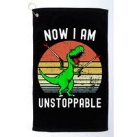 Retro Vintage Now I Am Unstoppable Trex Funny TRex Golf Towel