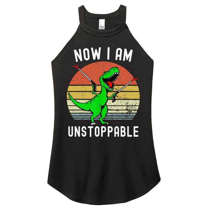 Retro Vintage Now I Am Unstoppable Trex Funny TRex Women's Perfect Tri Rocker Tank