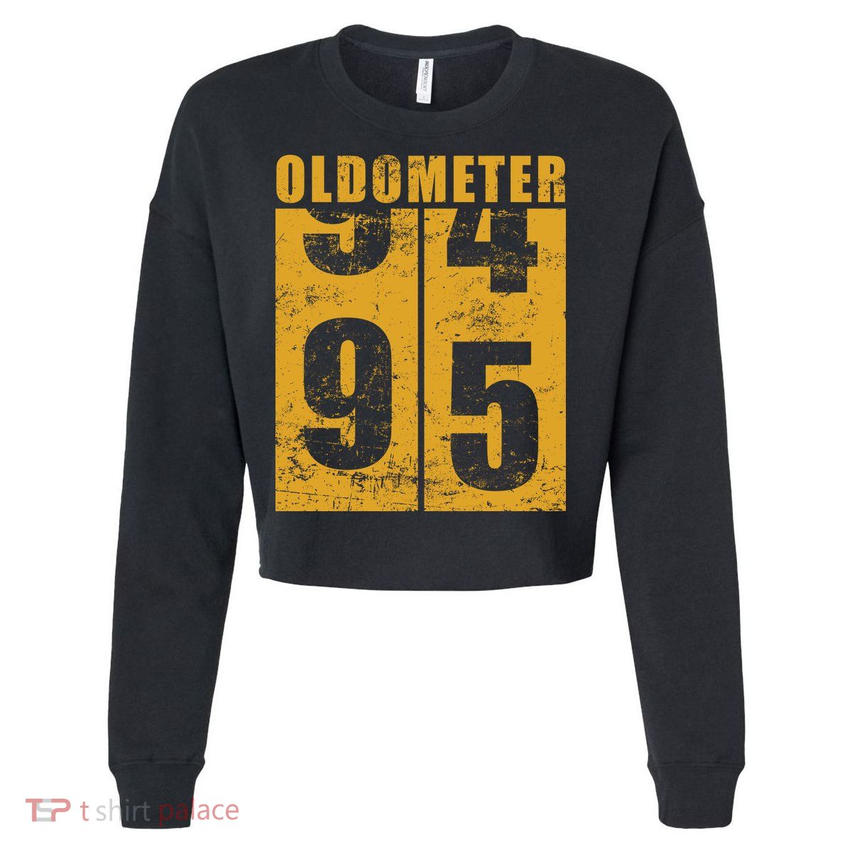 Retro Vintage Oldometer 95 Years Old Cropped Pullover Crew