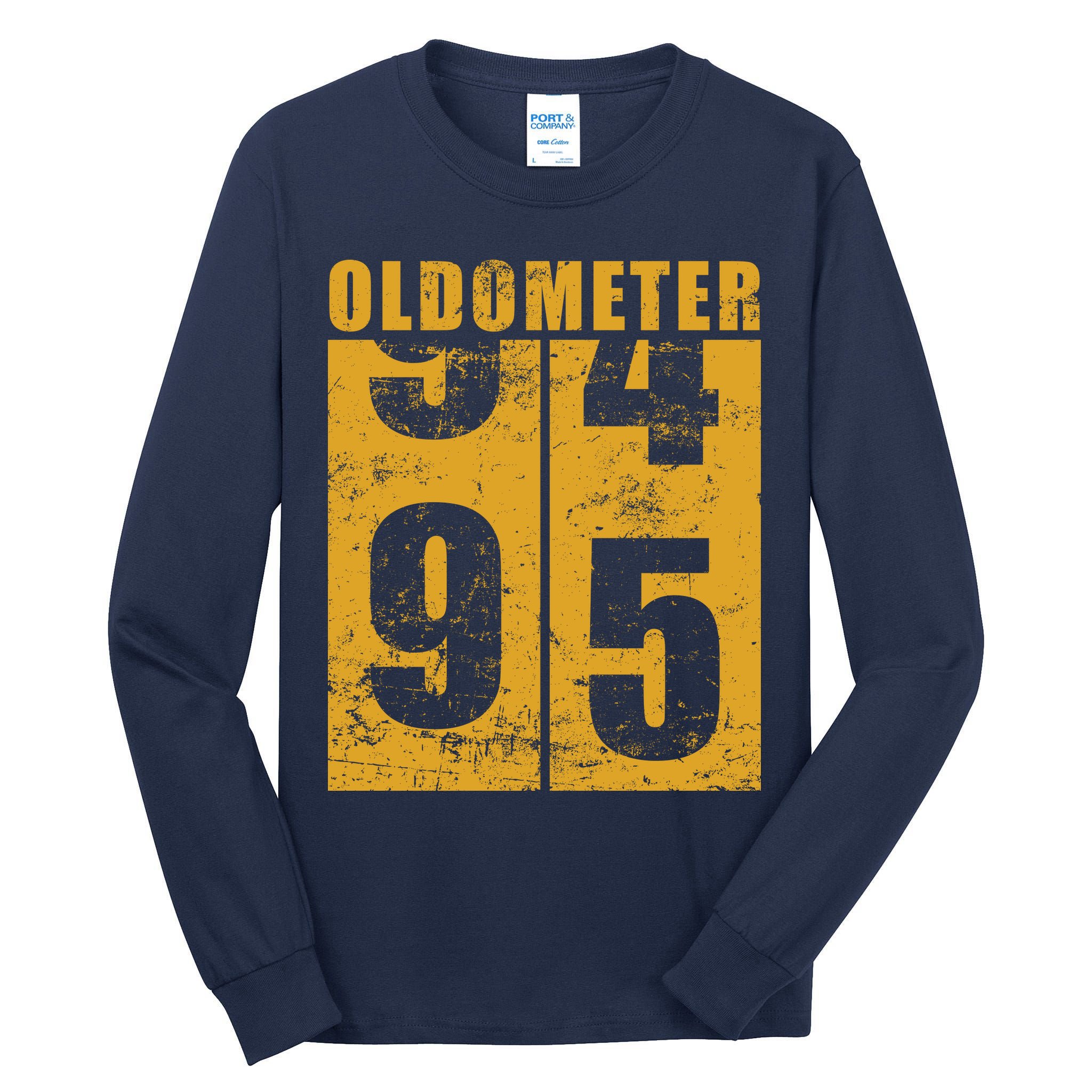 Retro Vintage Oldometer 95 Years Old Tall Long Sleeve T-Shirt