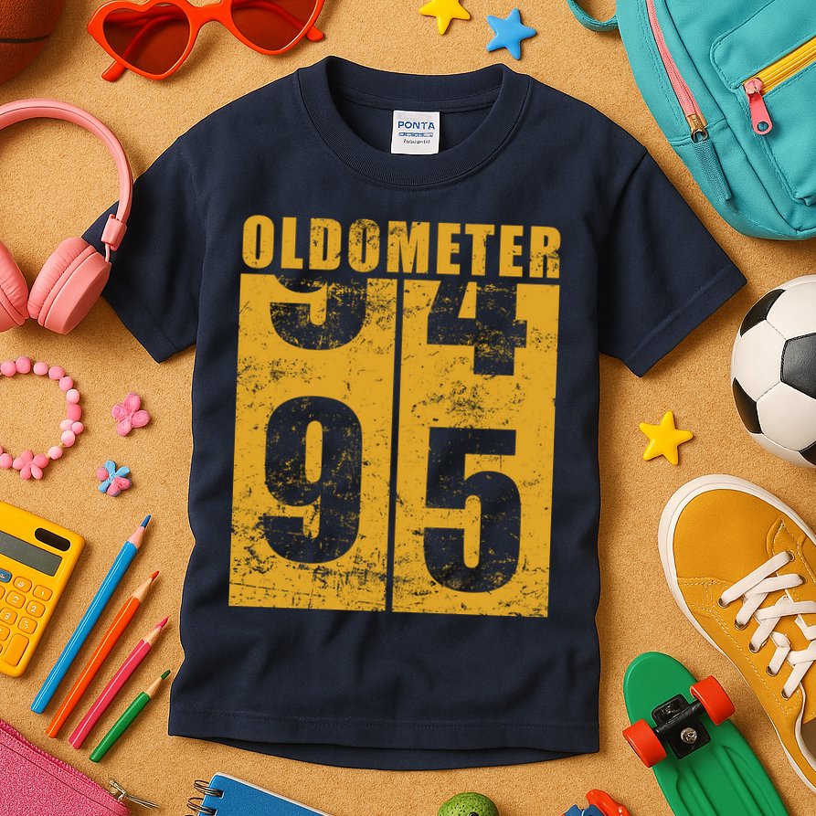 Retro Vintage Oldometer 95 Years Old Kids T-Shirt