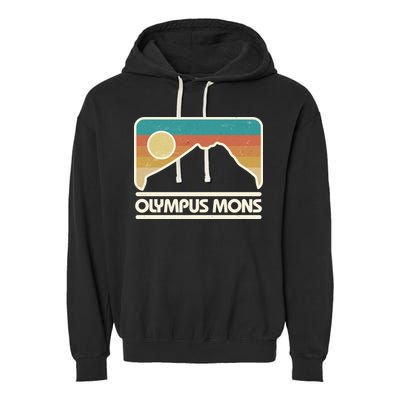 Retro Vintage Olympus Mons Mars Volcano Garment-Dyed Fleece Hoodie