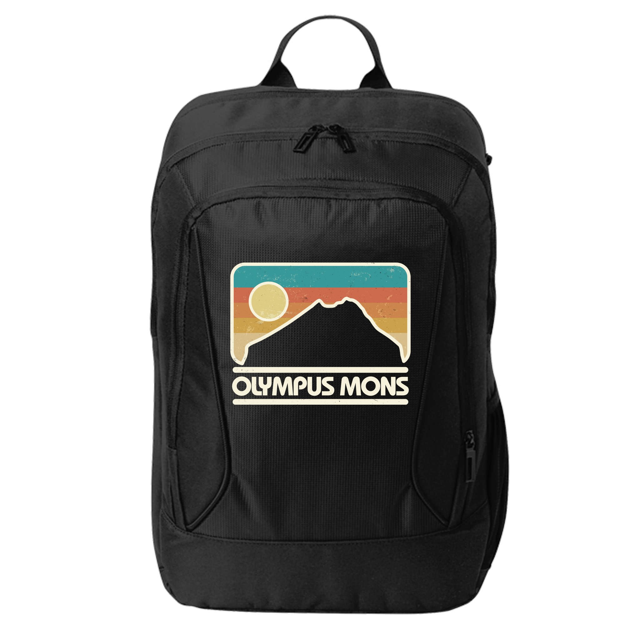Retro Vintage Olympus Mons Mars Volcano City Backpack