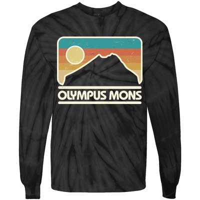 Retro Vintage Olympus Mons Mars Volcano Tie-Dye Long Sleeve Shirt