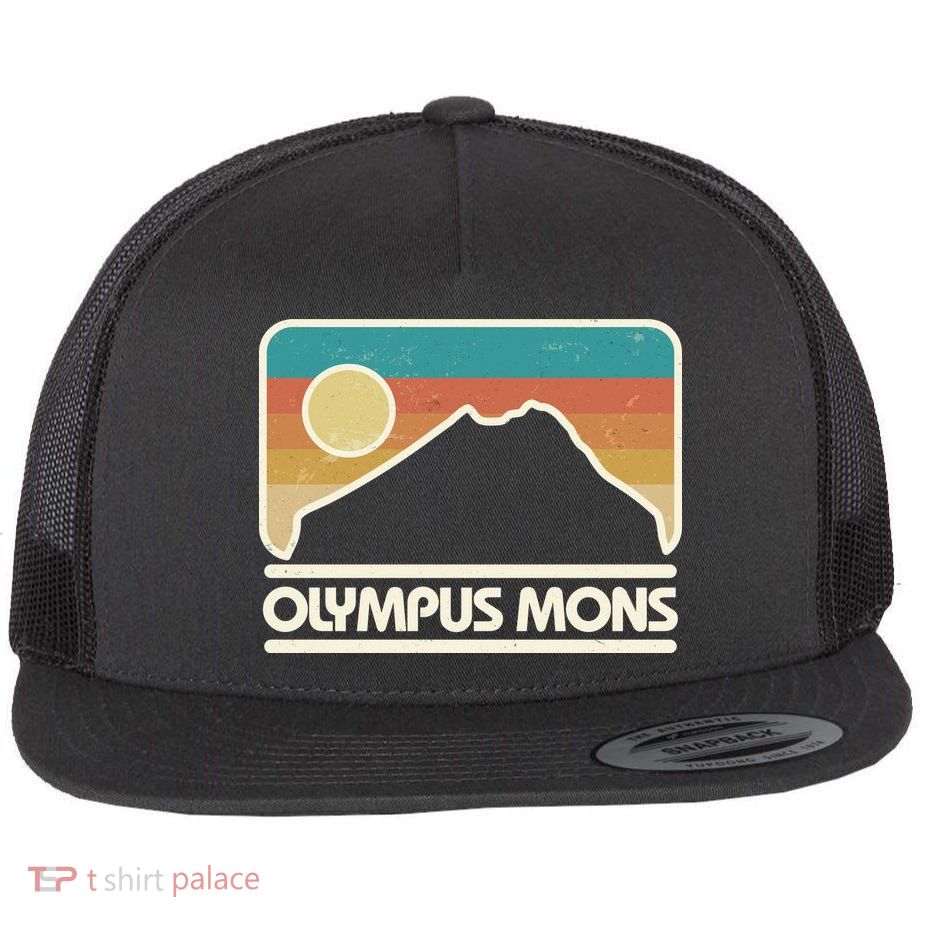 Retro Vintage Olympus Mons Mars Volcano Flatbill Hat