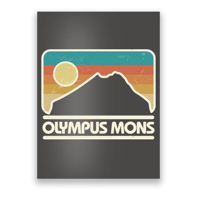 Retro Vintage Olympus Mons Mars Volcano Poster