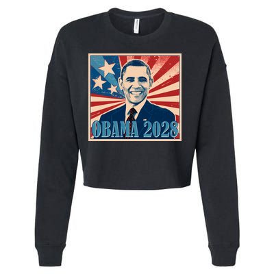 Retro Vintage Obama 2028 Cropped Pullover Crew