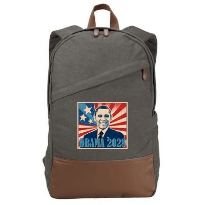 Retro Vintage Obama 2028 Cotton Canvas Backpack