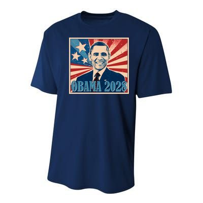 Retro Vintage Obama 2028 Youth Performance Sprint T-Shirt