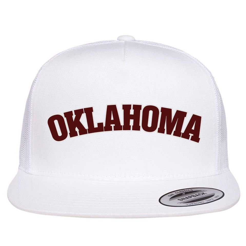 Retro Vintage Oklahoma Souvenir Gift Of Oklahoma Flat Bill Trucker Hat