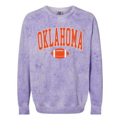 Retro Vintage Oklahoma Football Distressed Gifts Colorblast Crewneck Sweatshirt