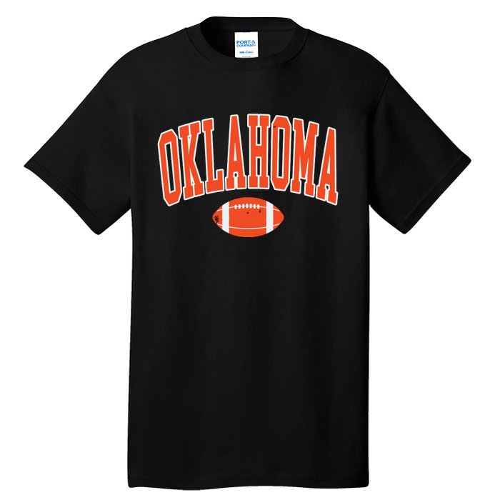 Retro Vintage Oklahoma Football Distressed Gifts Tall T-Shirt