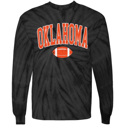 Retro Vintage Oklahoma Football Distressed Gifts Tie-Dye Long Sleeve Shirt