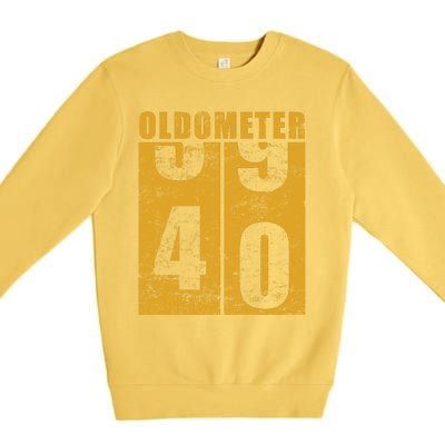 Retro Vintage Oldometer 40 Years Old Premium Crewneck Sweatshirt