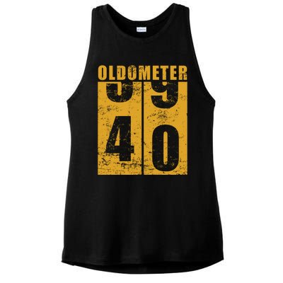 Retro Vintage Oldometer 40 Years Old Ladies PosiCharge Tri-Blend Wicking Tank