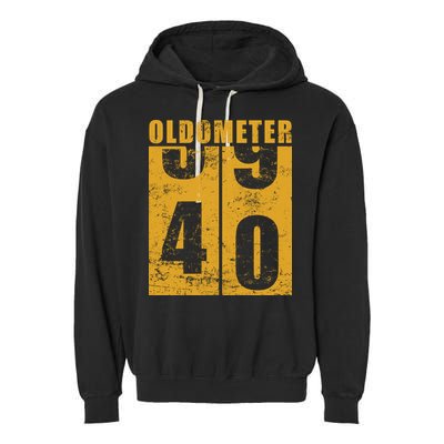 Retro Vintage Oldometer 40 Years Old Garment-Dyed Fleece Hoodie
