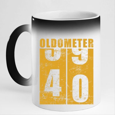 Retro Vintage Oldometer 40 Years Old 11oz Black Color Changing Mug