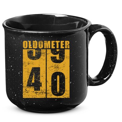 Retro Vintage Oldometer 40 Years Old 15oz Campfire Ceramic Mug