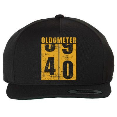 Retro Vintage Oldometer 40 Years Old Wool Snapback Cap