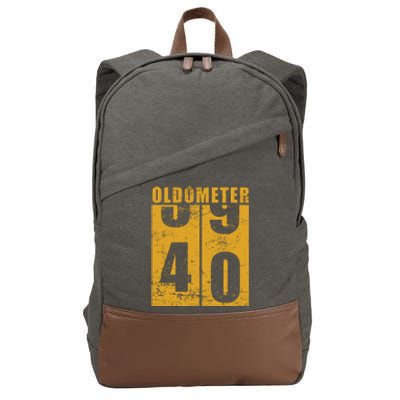 Retro Vintage Oldometer 40 Years Old Cotton Canvas Backpack