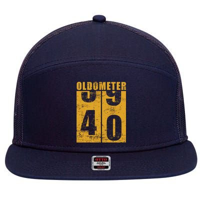 Retro Vintage Oldometer 40 Years Old 7 Panel Mesh Trucker Snapback Hat