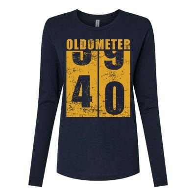 Retro Vintage Oldometer 40 Years Old Womens Cotton Relaxed Long Sleeve T-Shirt