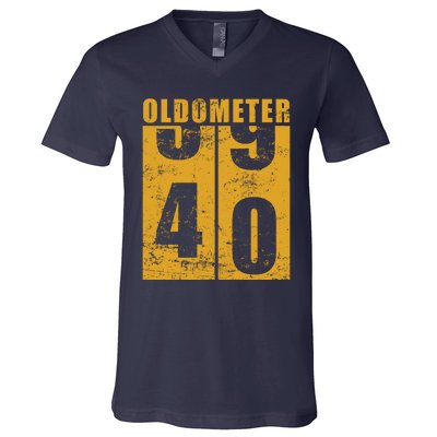 Retro Vintage Oldometer 40 Years Old V-Neck T-Shirt