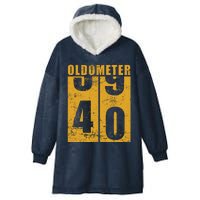 Retro Vintage Oldometer 40 Years Old Hooded Wearable Blanket