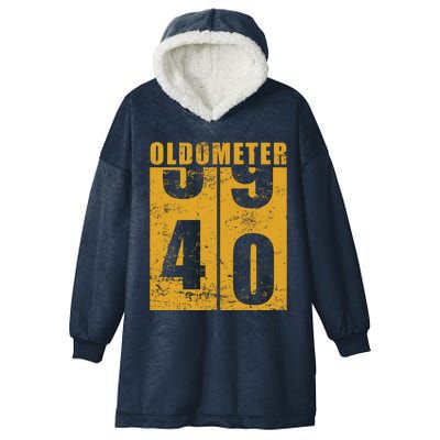 Retro Vintage Oldometer 40 Years Old Hooded Wearable Blanket