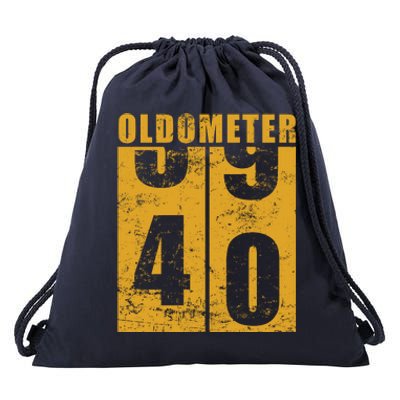 Retro Vintage Oldometer 40 Years Old Drawstring Bag