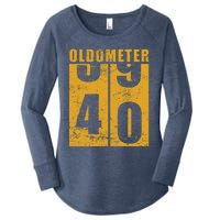 Retro Vintage Oldometer 40 Years Old Women's Perfect Tri Tunic Long Sleeve Shirt