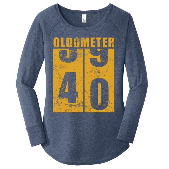 Retro Vintage Oldometer 40 Years Old Women's Perfect Tri Tunic Long Sleeve Shirt