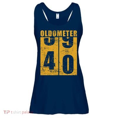 Retro Vintage Oldometer 40 Years Old Ladies Essential Flowy Tank