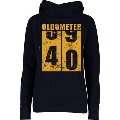 Retro Vintage Oldometer 40 Years Old Womens Funnel Neck Pullover Hood