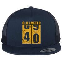 Retro Vintage Oldometer 40 Years Old Flat Bill Trucker Hat