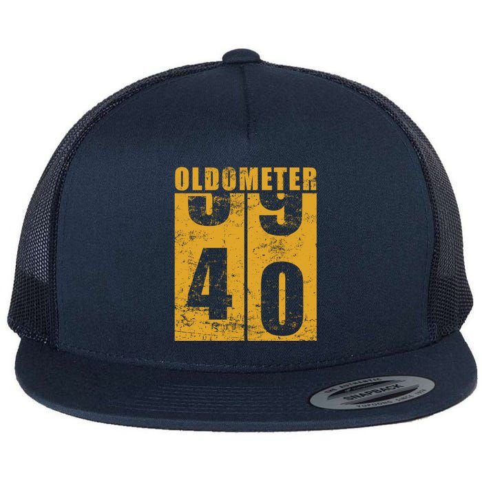 Retro Vintage Oldometer 40 Years Old Flat Bill Trucker Hat