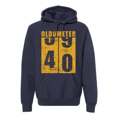 Retro Vintage Oldometer 40 Years Old Premium Hoodie