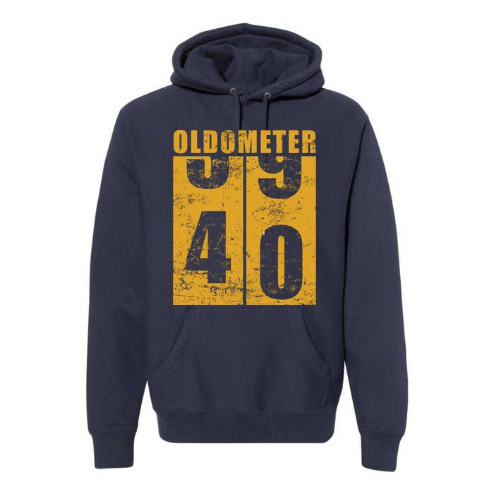 Retro Vintage Oldometer 40 Years Old Premium Hoodie