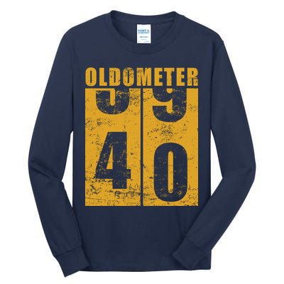 Retro Vintage Oldometer 40 Years Old Tall Long Sleeve T-Shirt