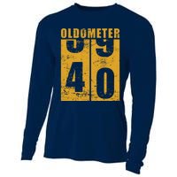 Retro Vintage Oldometer 40 Years Old Cooling Performance Long Sleeve Crew