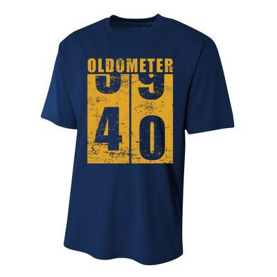 Retro Vintage Oldometer 40 Years Old Performance Sprint T-Shirt