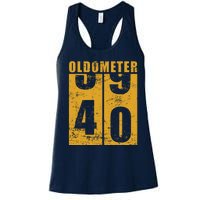 Retro Vintage Oldometer 40 Years Old Women's Racerback Tank