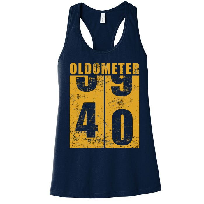 Retro Vintage Oldometer 40 Years Old Women's Racerback Tank