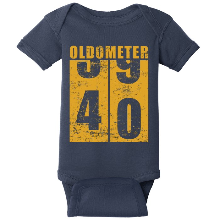 Retro Vintage Oldometer 40 Years Old Baby Bodysuit