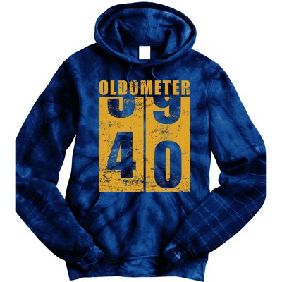 Retro Vintage Oldometer 40 Years Old Tie Dye Hoodie