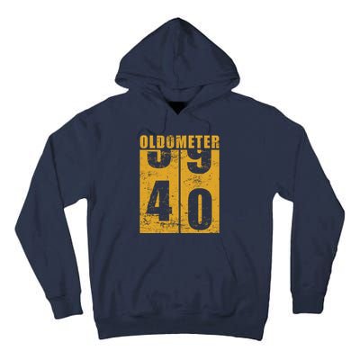 Retro Vintage Oldometer 40 Years Old Tall Hoodie