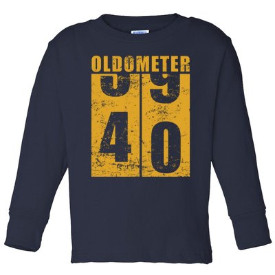 Retro Vintage Oldometer 40 Years Old Toddler Long Sleeve Shirt