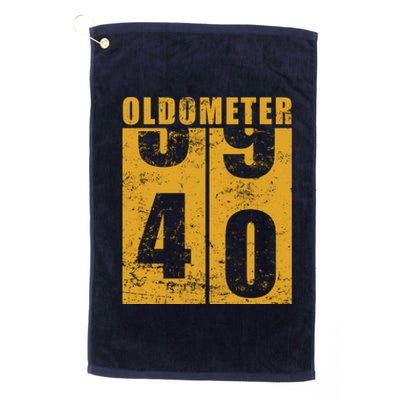 Retro Vintage Oldometer 40 Years Old Platinum Collection Golf Towel