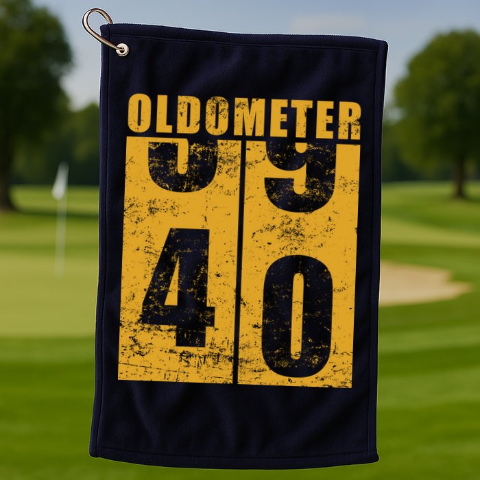 Retro Vintage Oldometer 40 Years Old Golf Towel