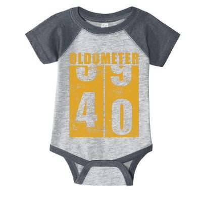 Retro Vintage Oldometer 40 Years Old Infant Baby Jersey Bodysuit